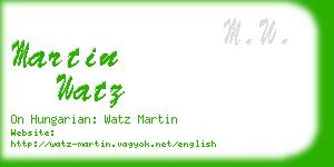 martin watz business card